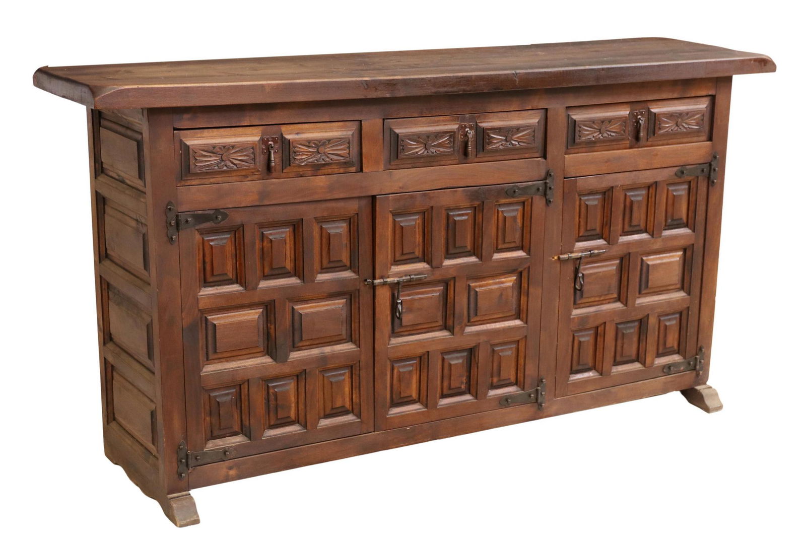 SPANISH BAROQUE STYLE PANELED SIDEBOARD (1 of 6)