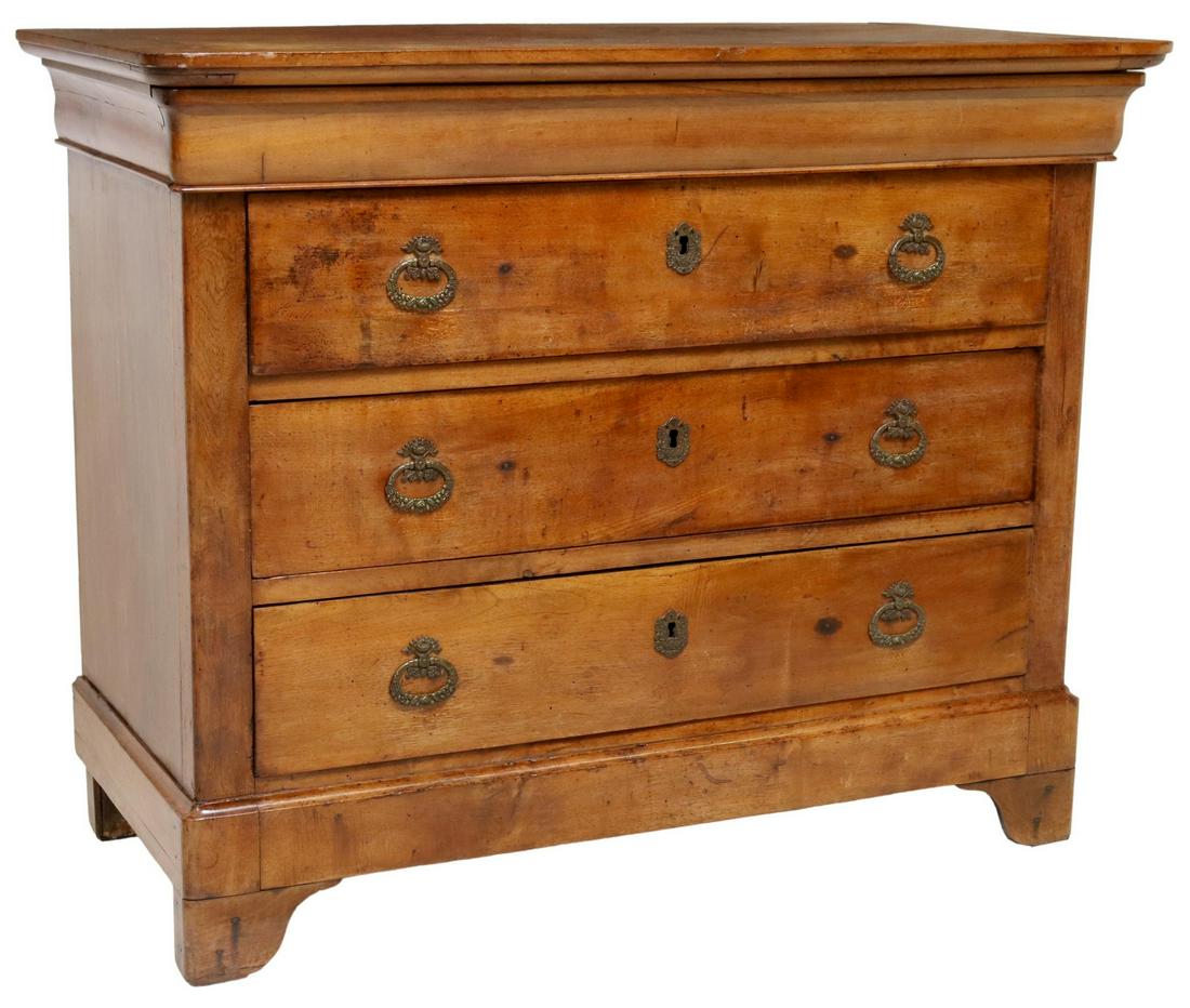 FRENCH CHARLES X PERIOD THREE-DRAWER COMMODE (1 of 5)