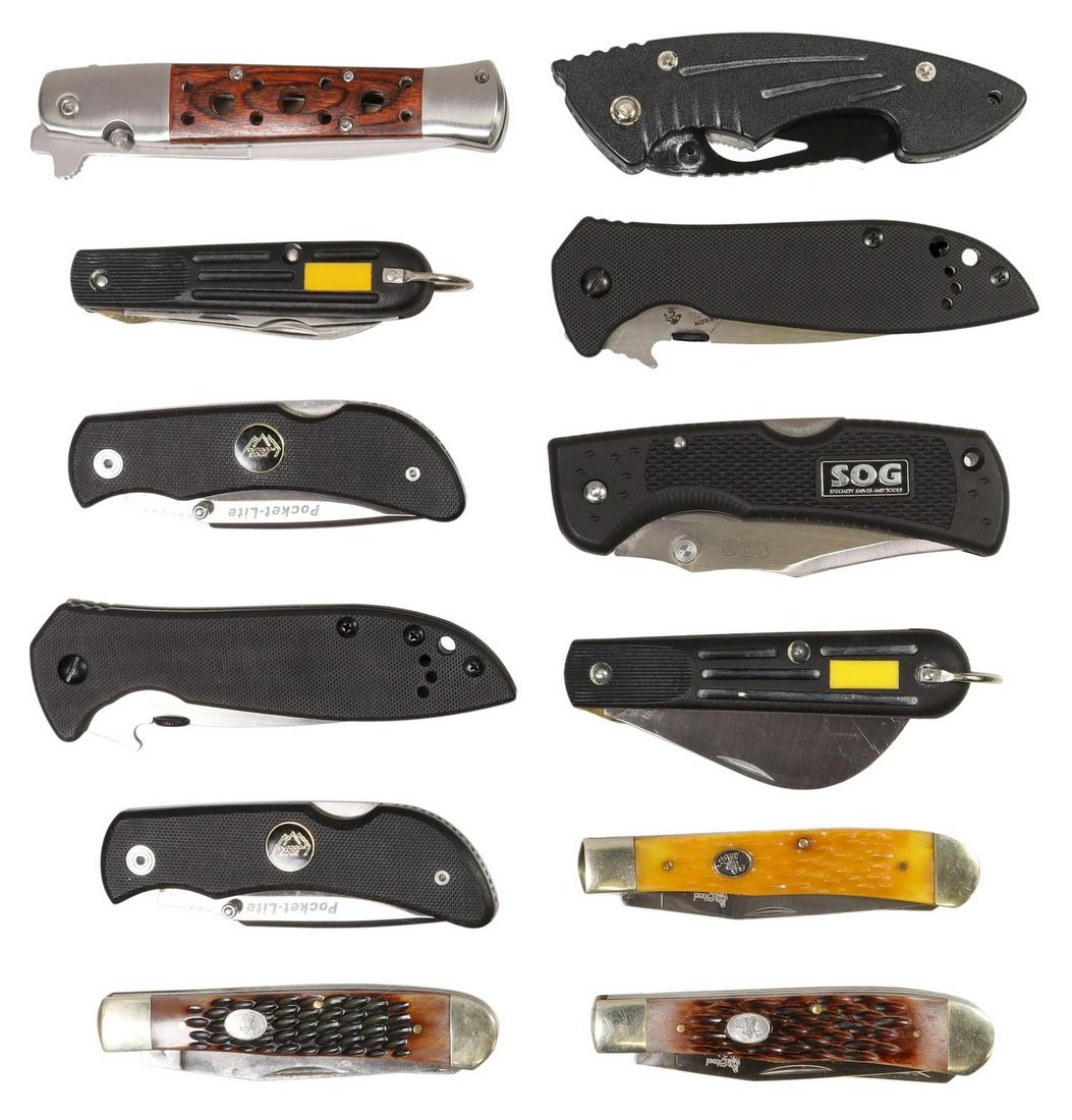 (12) POCKET KNIVES, M TECH, KERSHAW EMERSON, MORE (1 of 3)