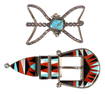 2) NATIVE AMERICAN L&G LAMY ZUNI BUCKLE SET & CUFF