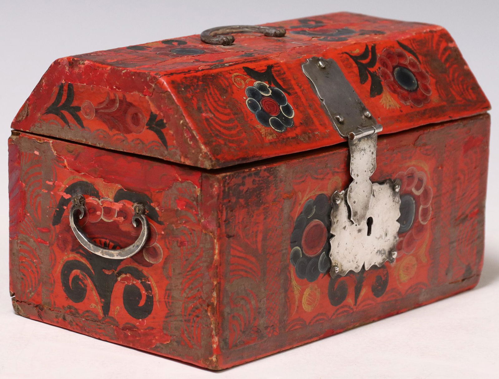 SPANISH COLONIAL SILVER-MOUNTED LACQUER BOX MEXICO (1 of 6)