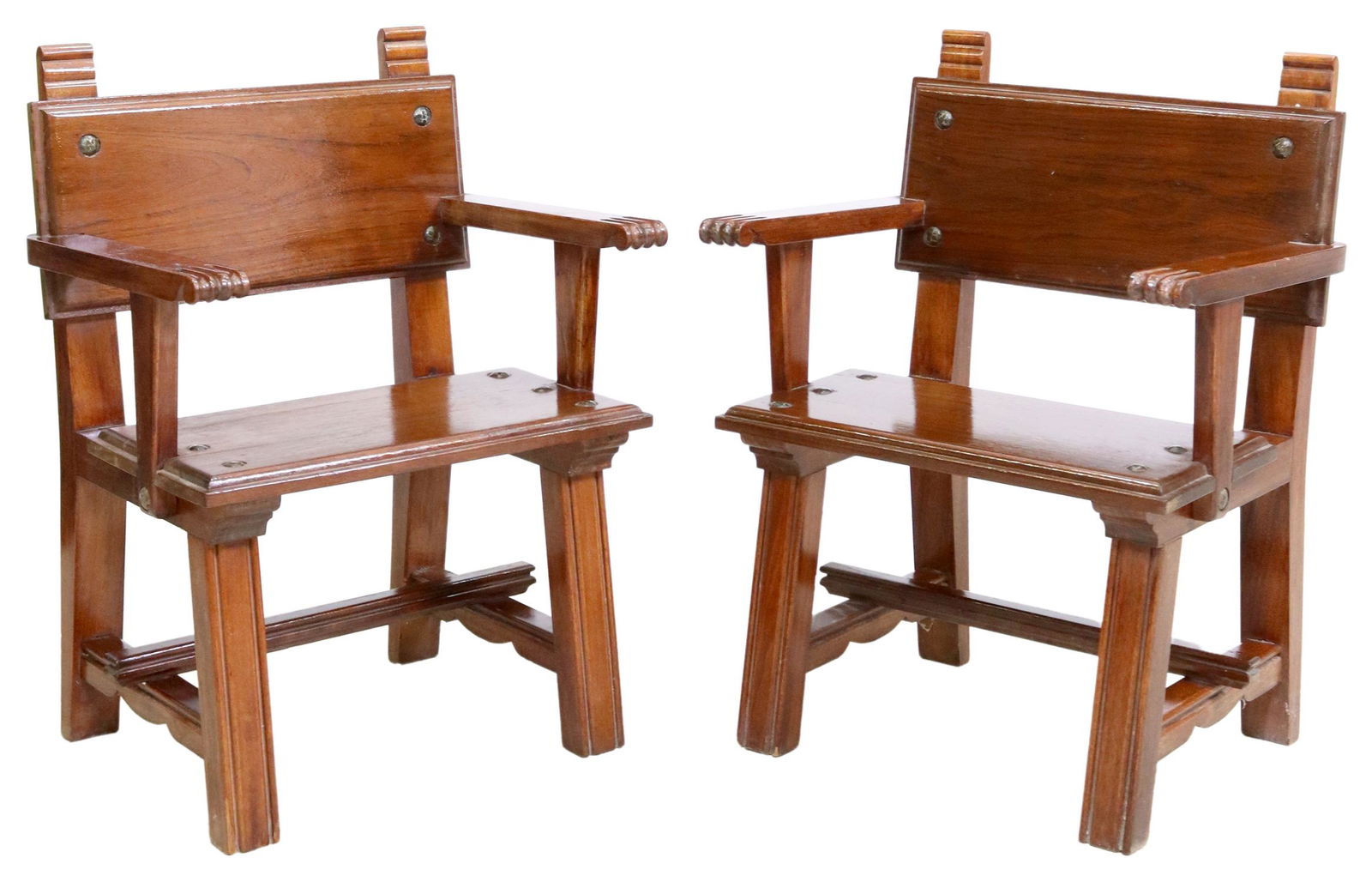 (2) SPANISH BAROQUE STYLE ARMCHAIRS (1 of 3)