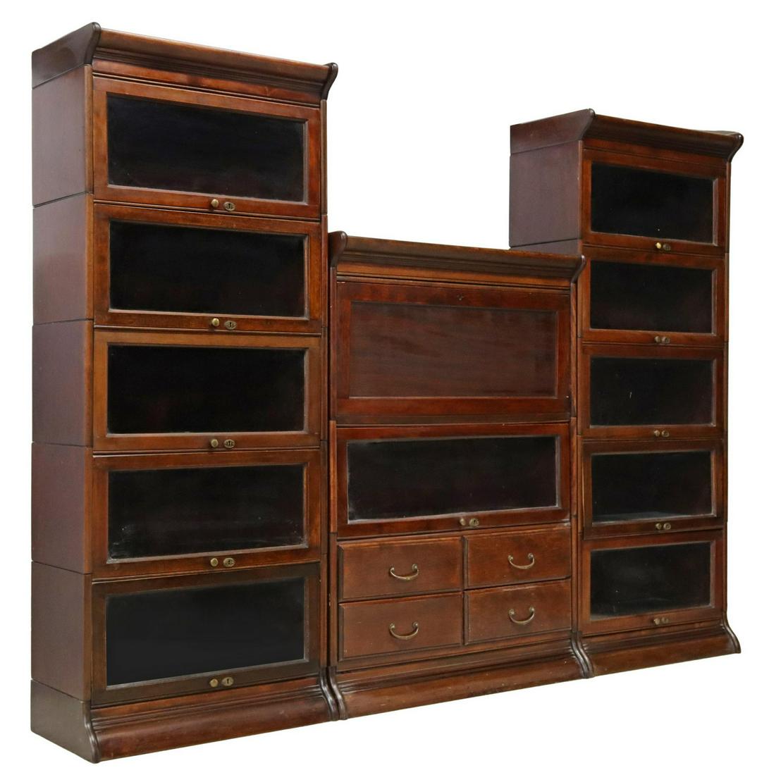 AMERICAN LIBRARY DESK WITH STACKING BOOKCASES (1 of 7)