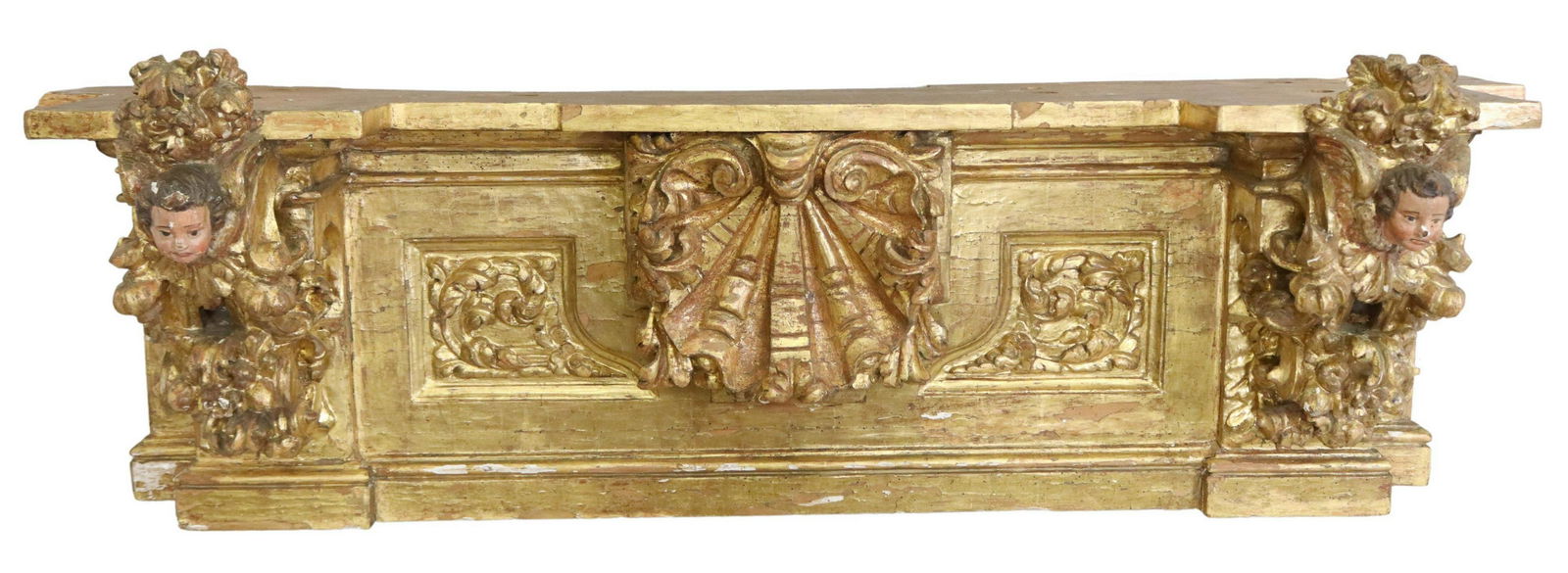 ARCHITECTURAL GILTWOOD CHERUB WALL ELEMENT (1 of 5)