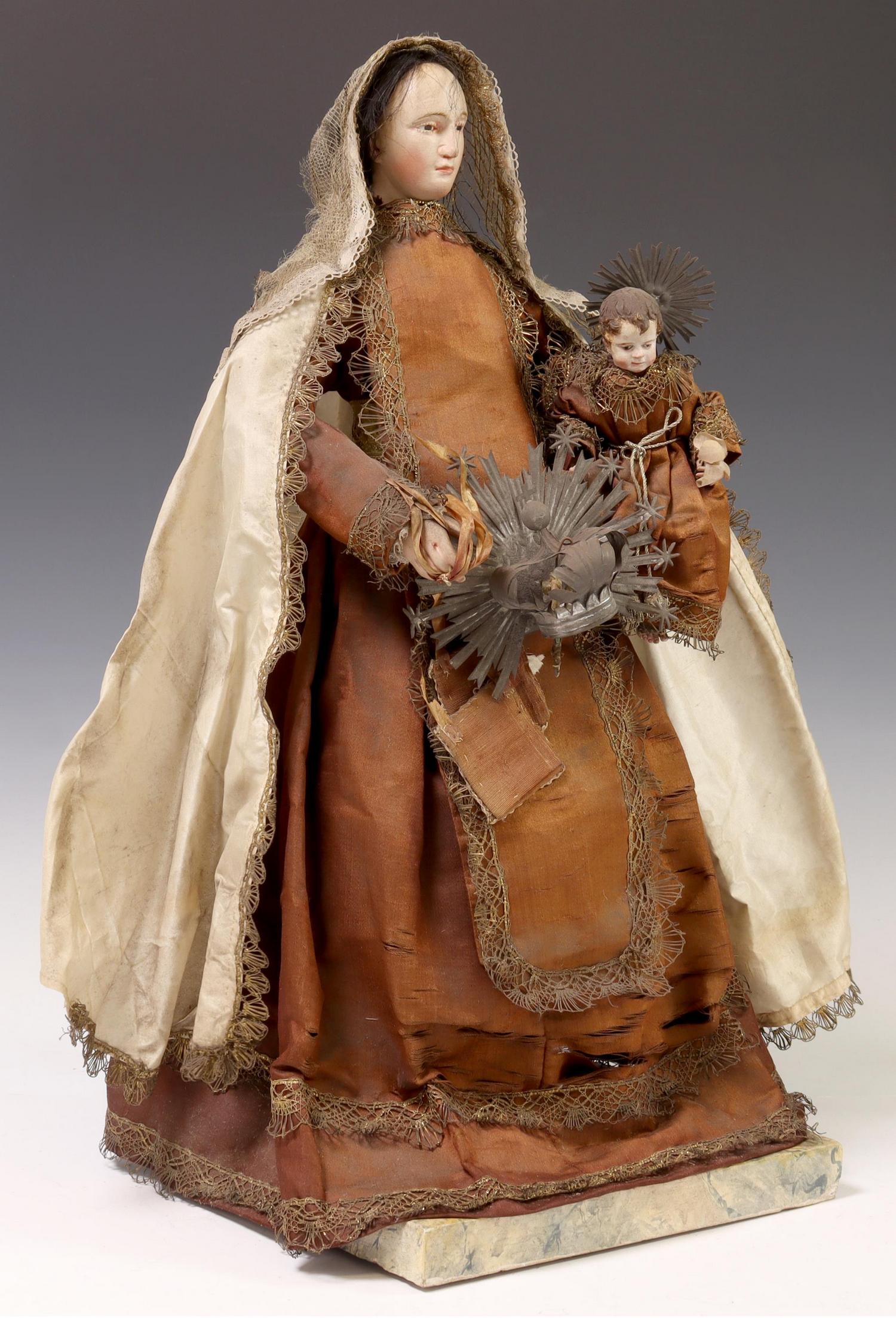 CARVED SANTO ALTAR FIGURE OUR LADY OF MOUNT CARMEL (1 of 5)