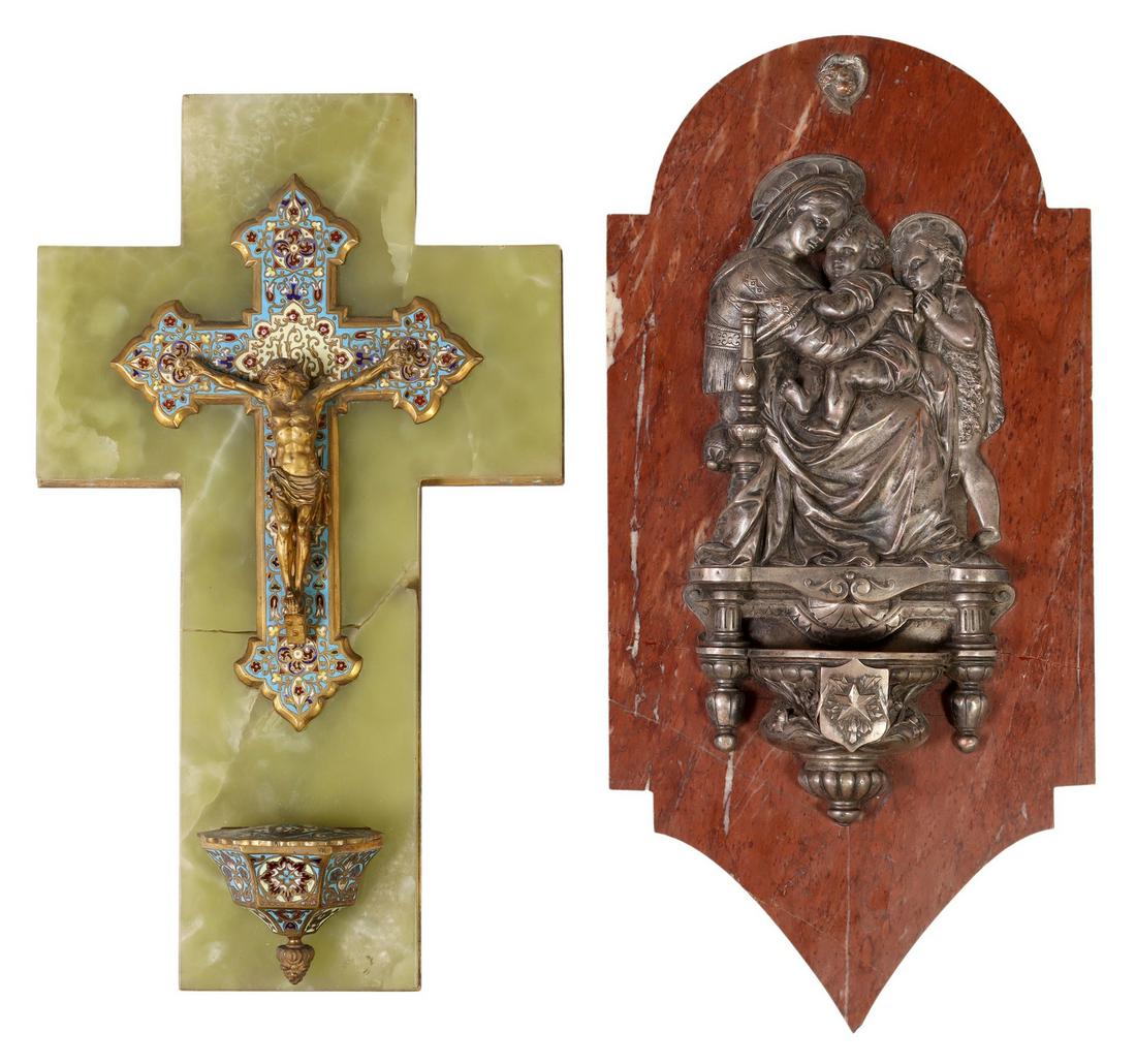 (2) CONTINENTAL RELIGIOUS HOLY WATER FONTS (1 of 7)