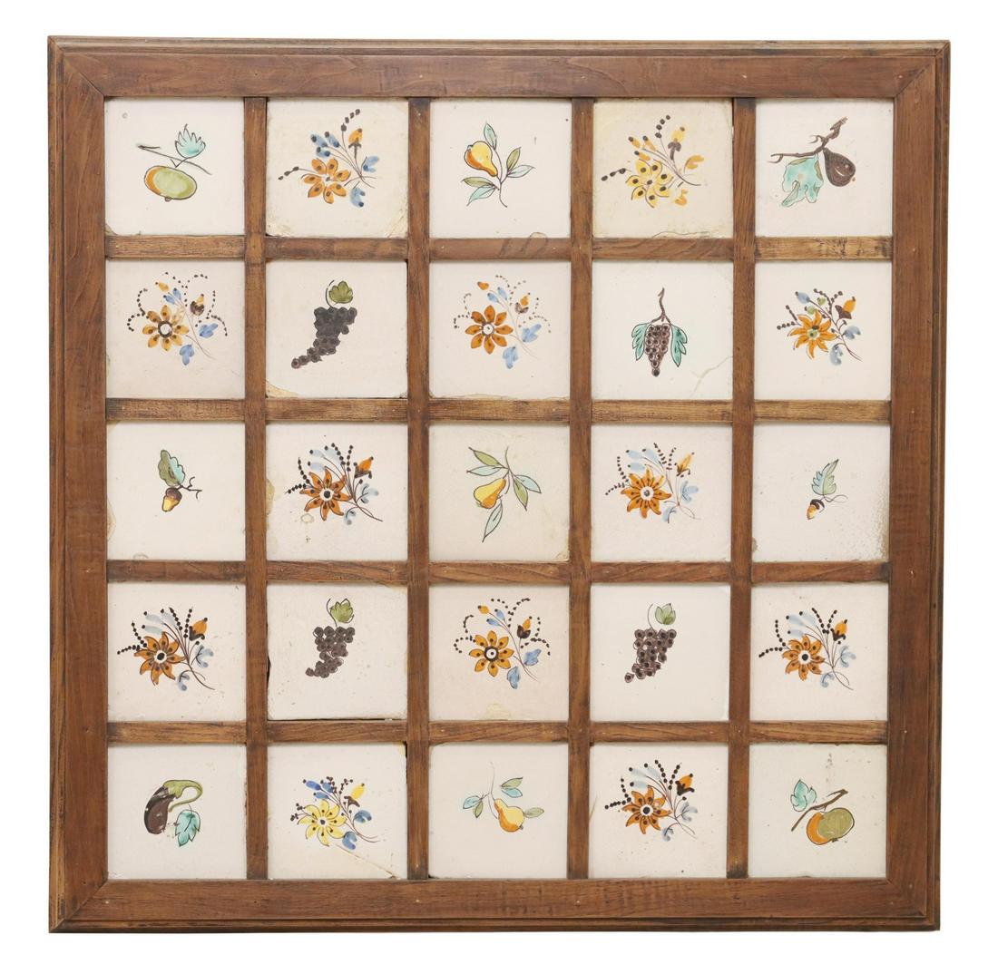 SPANISH FRUIT & FLOWER TILED PANEL/ TABLE TOP (1 of 2)