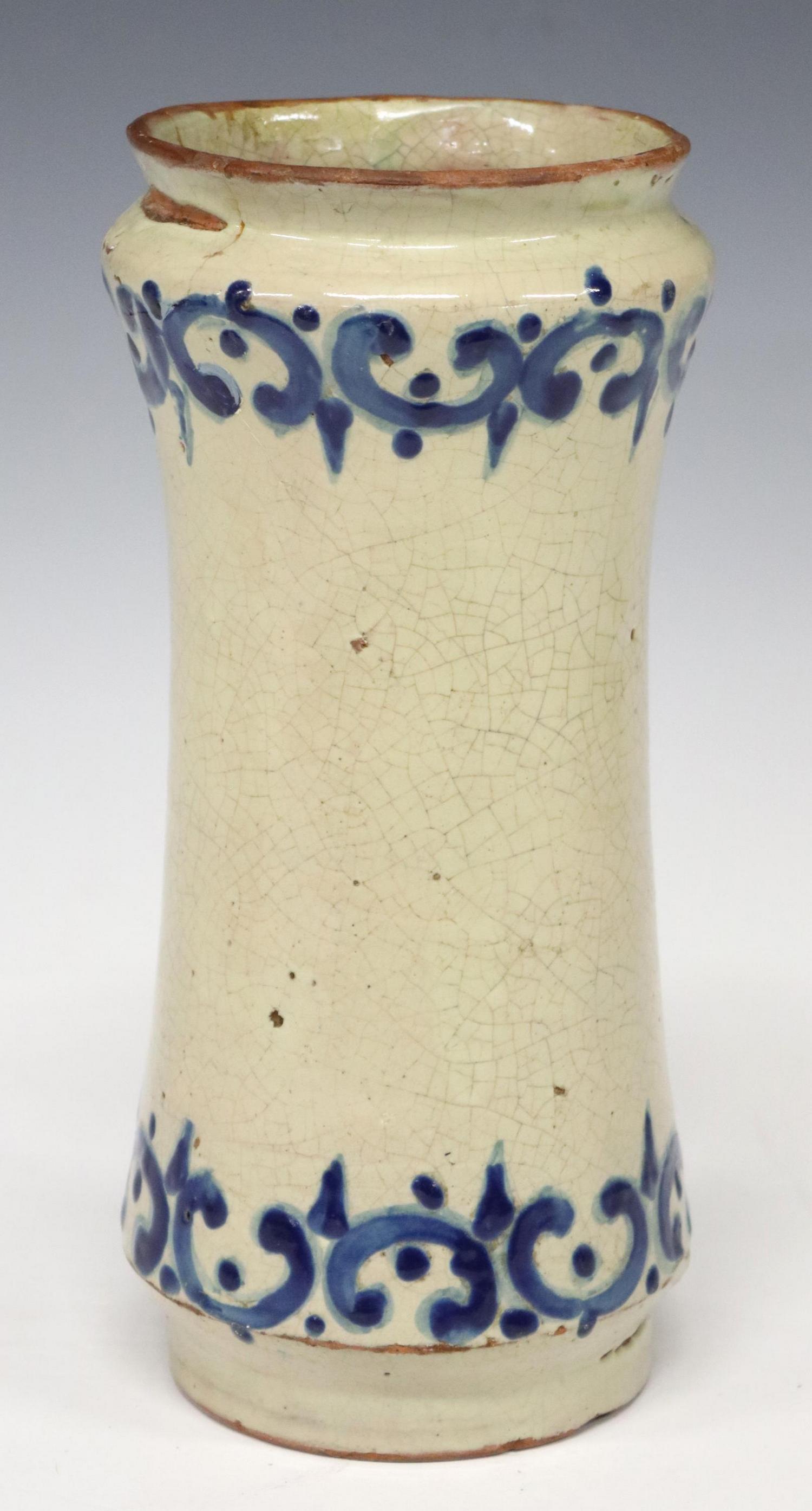 TALAVERA GLAZED ALBARELLO APOTHECARY JAR, MEXICO (1 of 4)