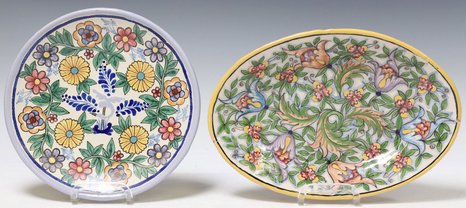 (2) TALAVERA POTTERY PLATE & PLATTER PUEBLA MEXICO (1 of 4)