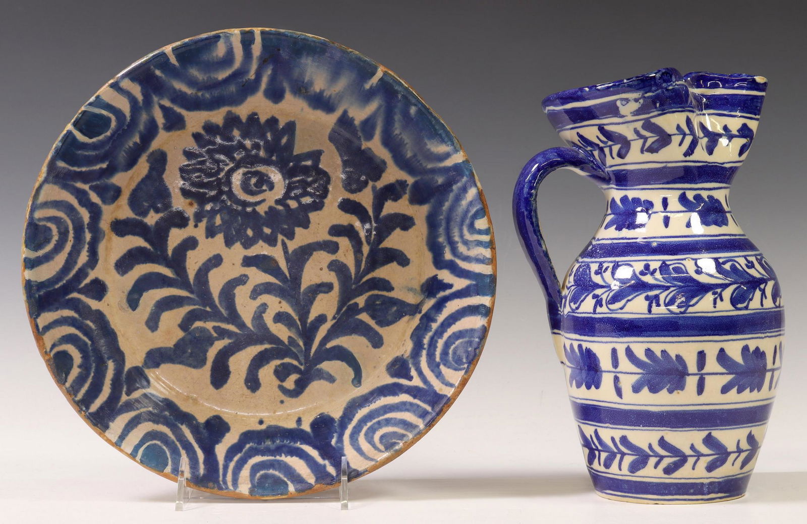 (2) SPANISH BLUE & WHITE TALAVERA POTTERY WARES (1 of 3)