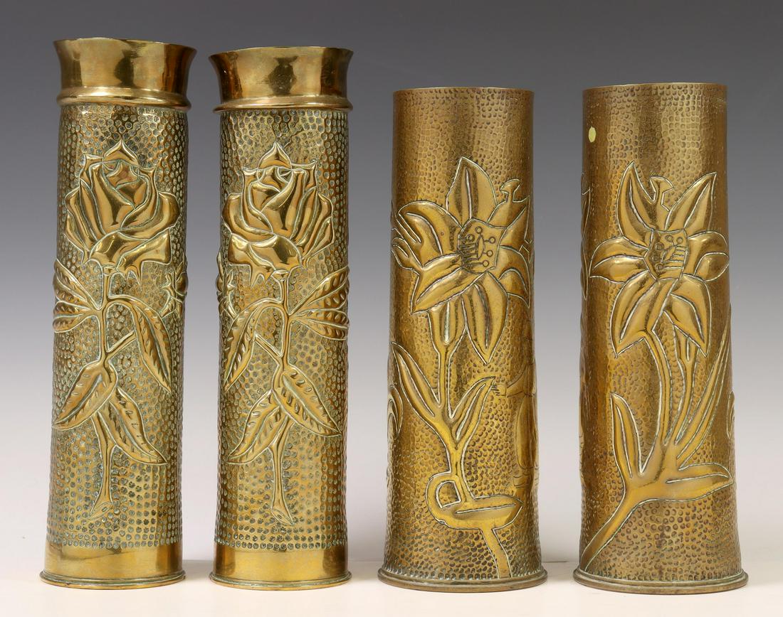 (4) WWI-ERA TRENCH ART ARTILLERY SHELL VASES (1 of 3)