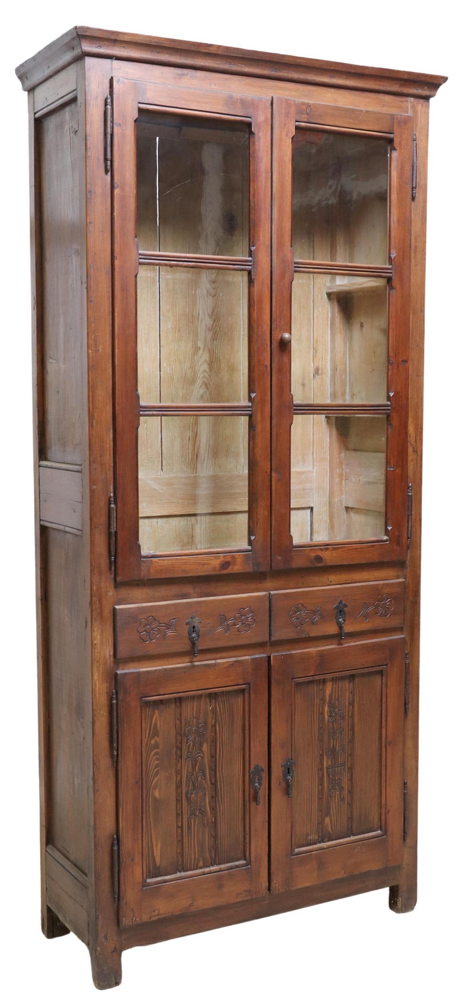 RUSTIC SPANISH CARVED PINE CABINET (1 of 5)