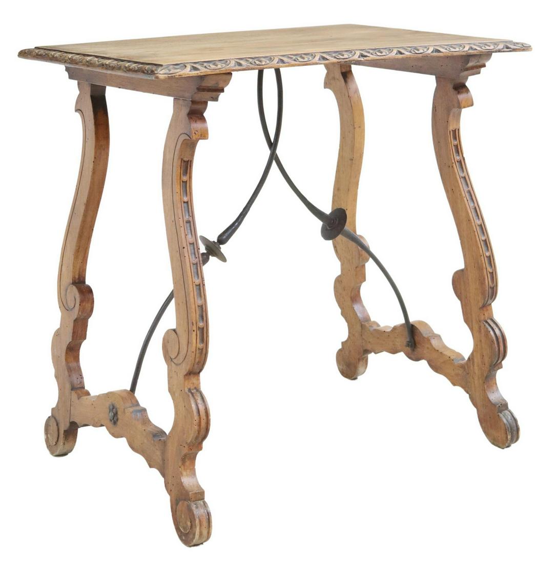 SPANISH BAROQUE STYLE WALNUT TRESTLE TABLE (1 of 4)