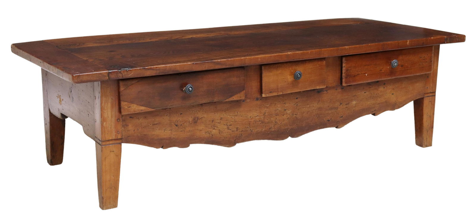 FRENCH PROVINCIAL MIXED WOOD 3-DRAWER COFFEE TABLE (1 of 5)