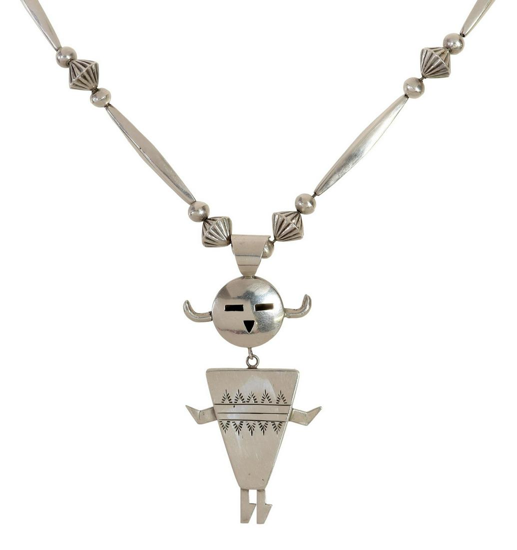 SOUTHWEST SILVER KACHINA PENDANT NECKLACE (1 of 4)