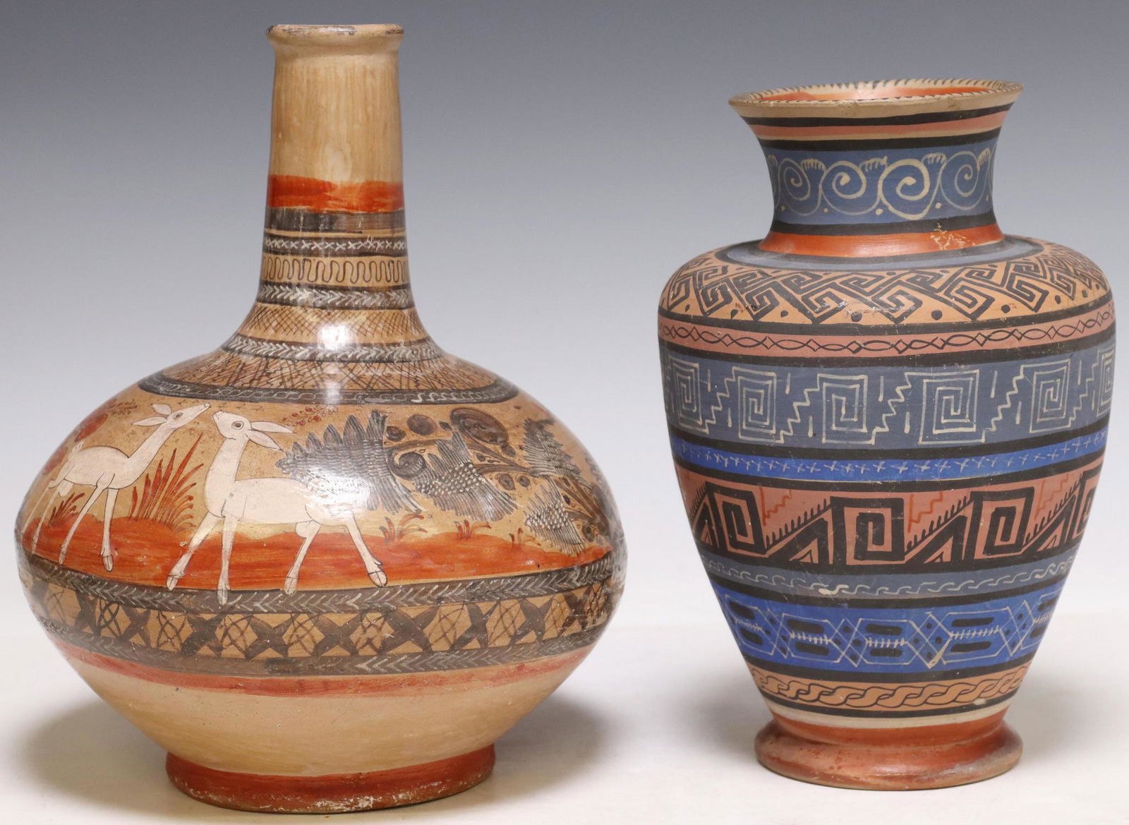 (2) MEXICAN TONALA POTTERY VASES, AMADO GALVAN (1 of 4)
