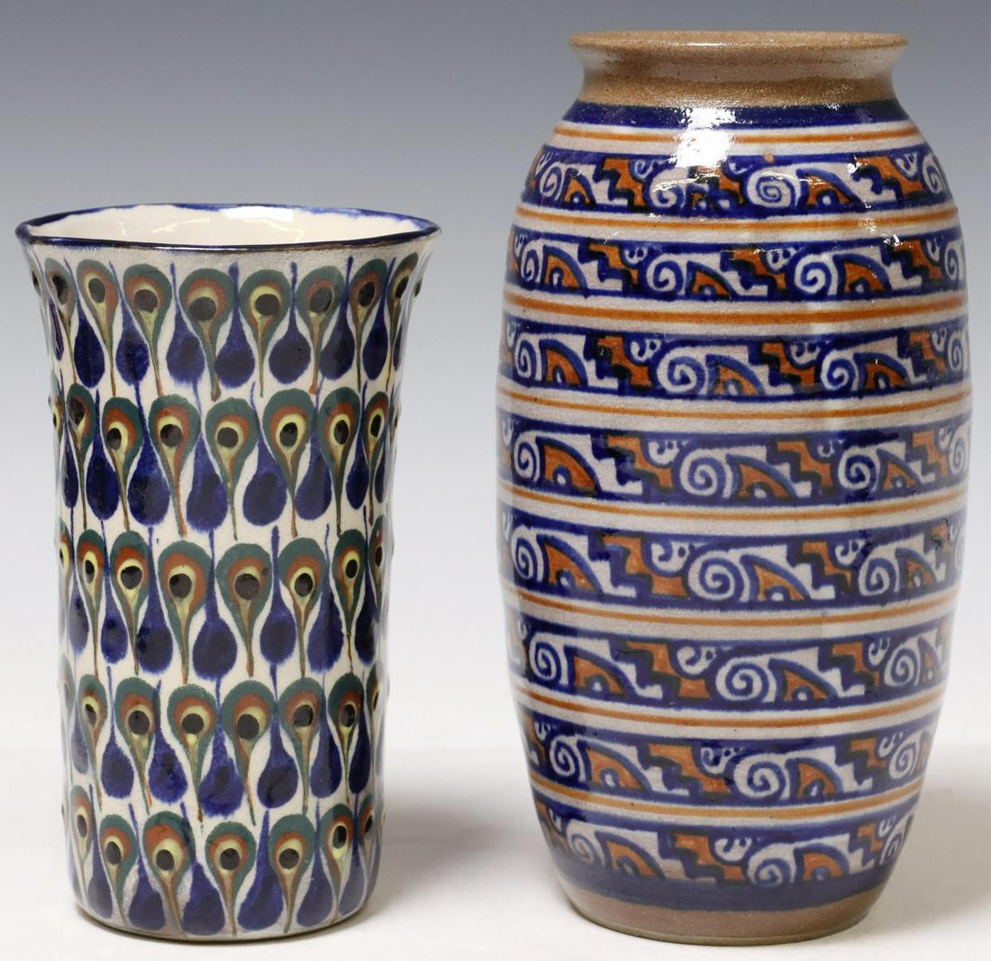 (2) MEXICAN GLAZED POTTERY VASES, CHICHIPAN (1 of 5)