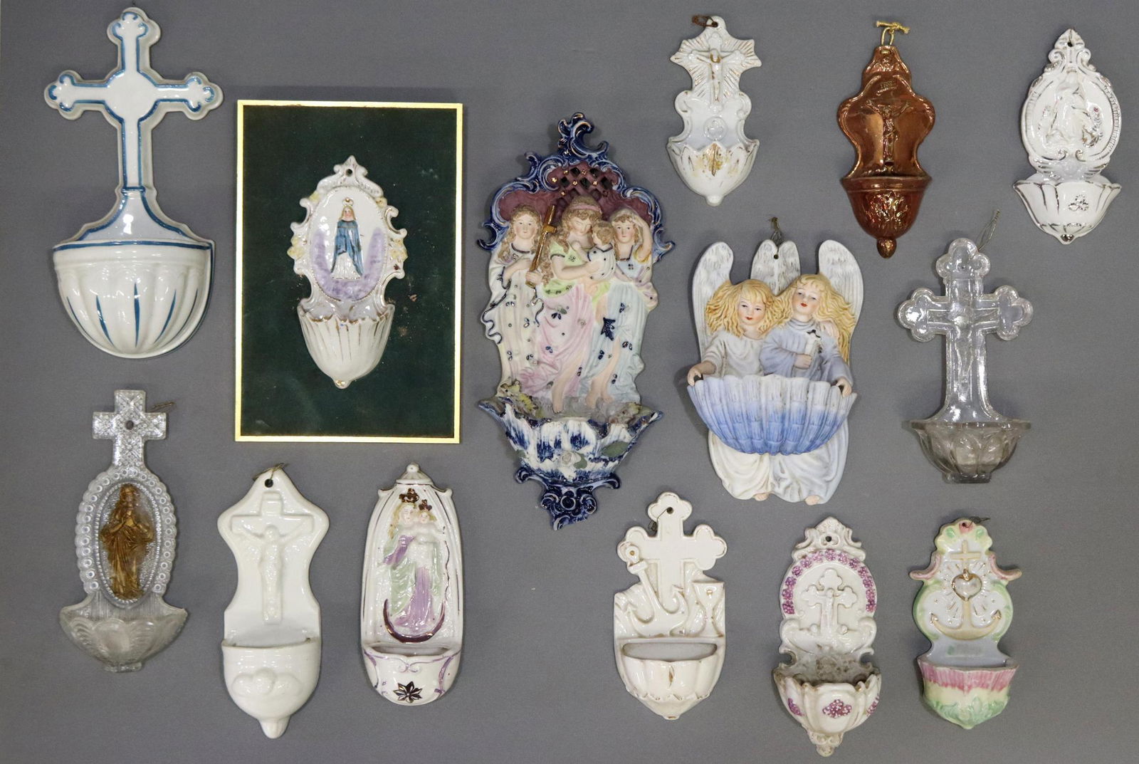 (14) CONTINENTAL RELIGIOUS HOLY WATER FONTS (1 of 4)