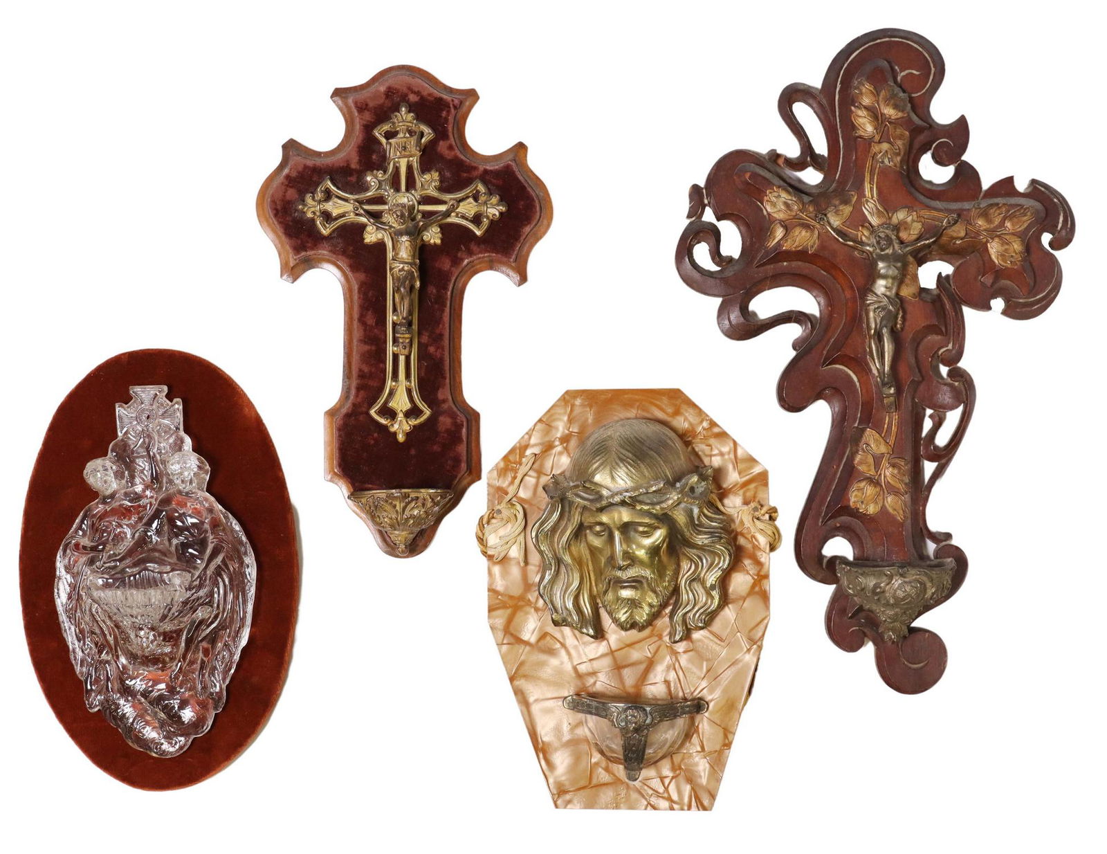 (4) CONTINENTAL RELIGIOUS HOLY WATER FONTS (1 of 2)