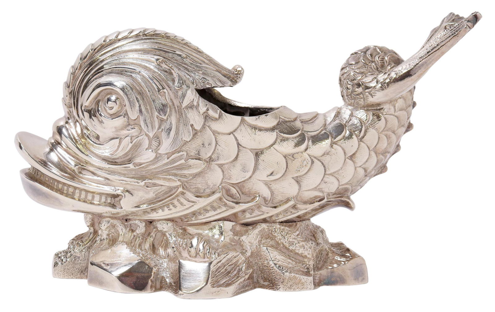 MAPPIN & WEBB SILVERPLATE DOLPHIN SPOON WARMER (1 of 6)