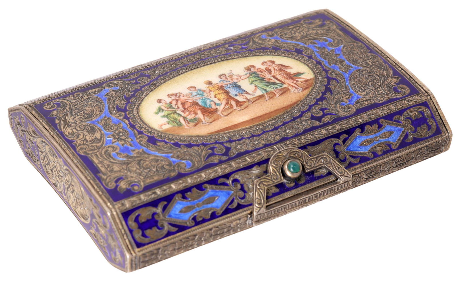 CONTINENTAL 800 SILVER & GUILLOCHE ENAMEL CASE (1 of 6)