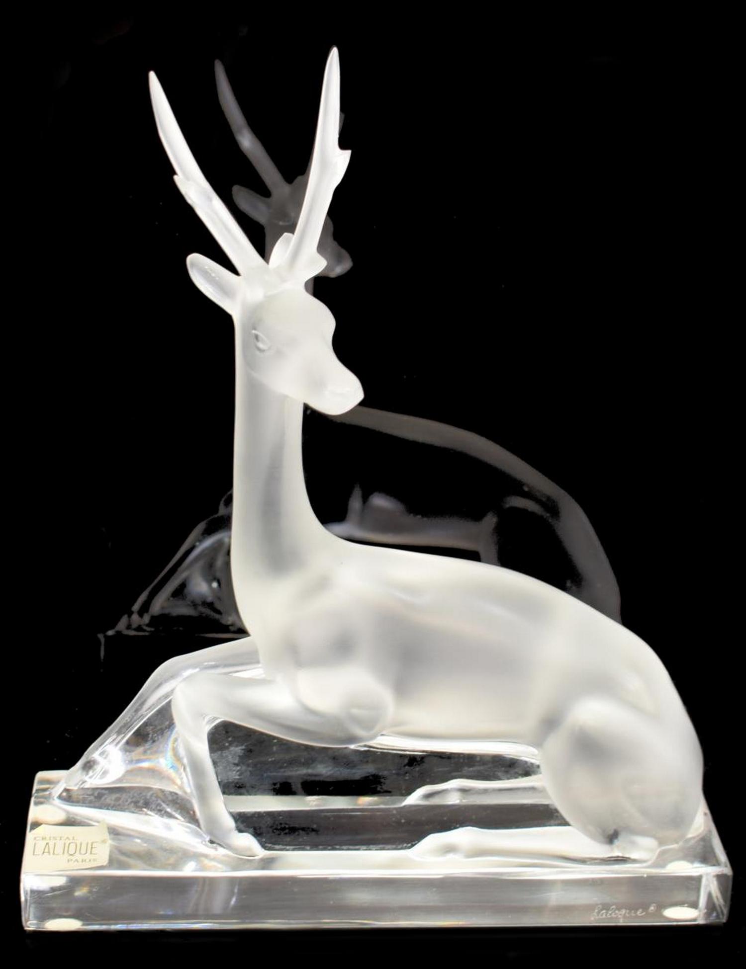 LALIQUE, ART CRYSTAL 'SEF' DEER SCULPTURE, #11630 (1 of 6)
