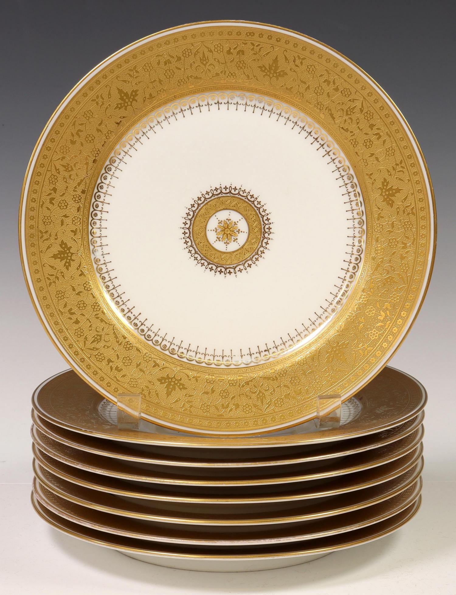 (8) T&V LIMOGES GILT ENCRUSTED PORCELAIN PLATES (1 of 3)