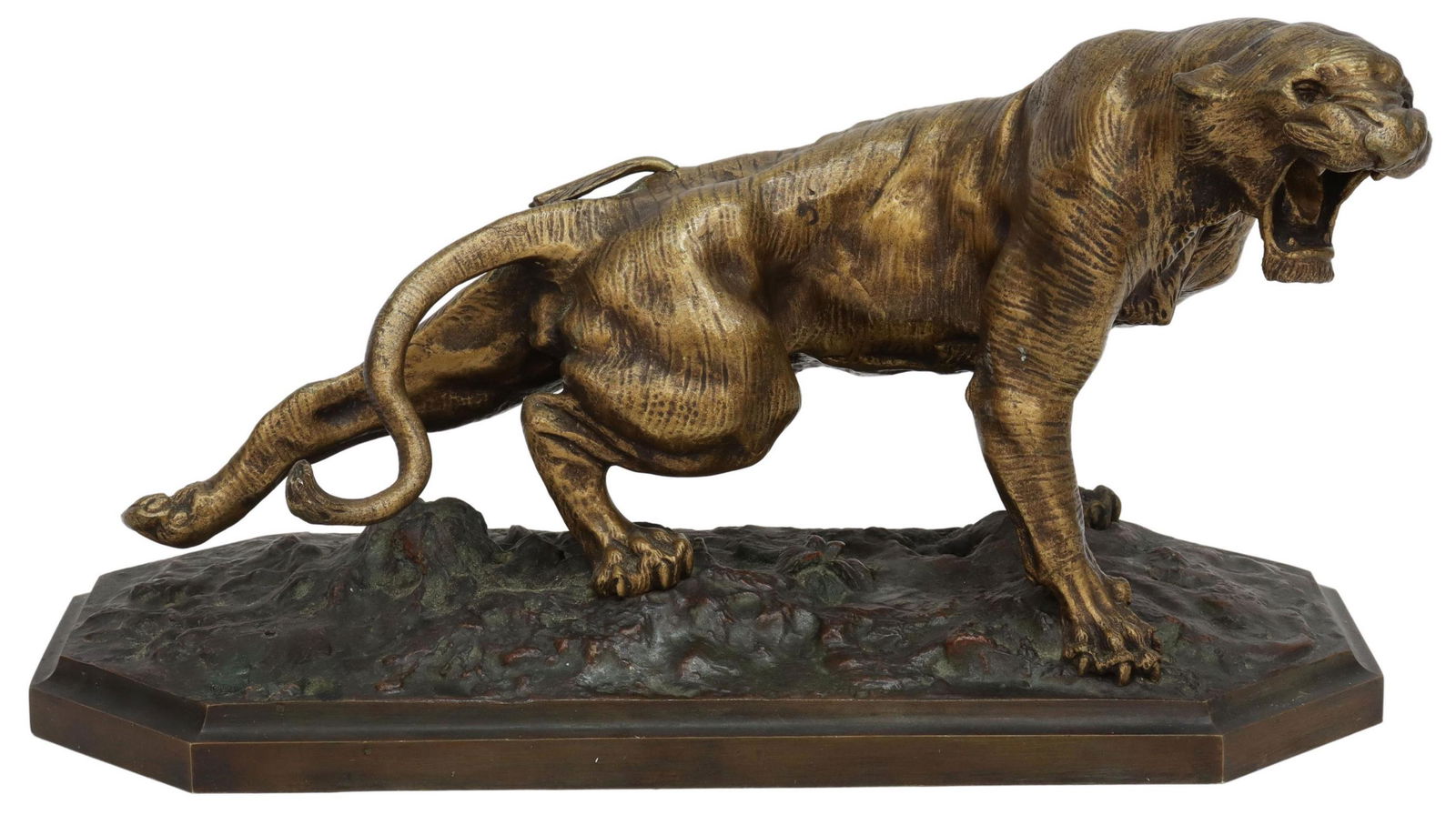 AFTER CARTIER WOUNDED TIGER BRONZE SCULPTURE (1 of 6)