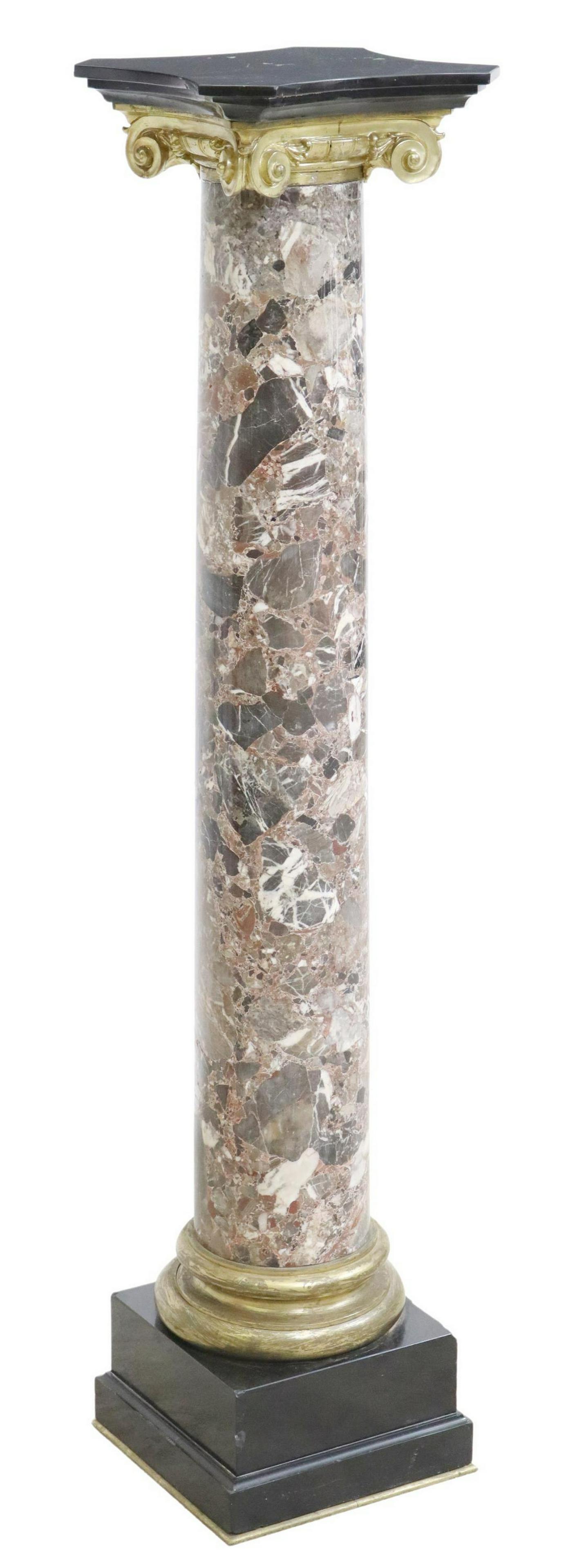 CONTINENTAL BRONZE & MARBLE COLUMN PEDESTAL (1 of 4)