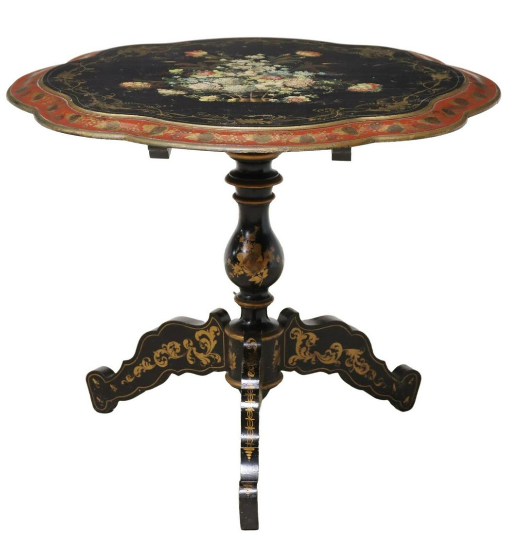 FRENCH NAPOLEON III PERIOD MOP INLAID TABLE (1 of 3)