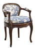 FRENCH LOUIS XV STYLE TOILE UPHOLSTERED FAUTEUIL