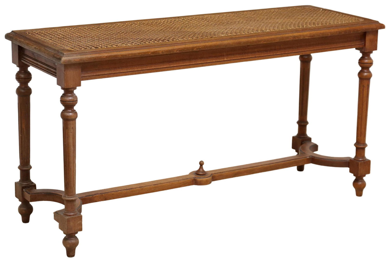 FRENCH LOUIS XVI STYLE CANED SEAT BENCH (1 of 4)