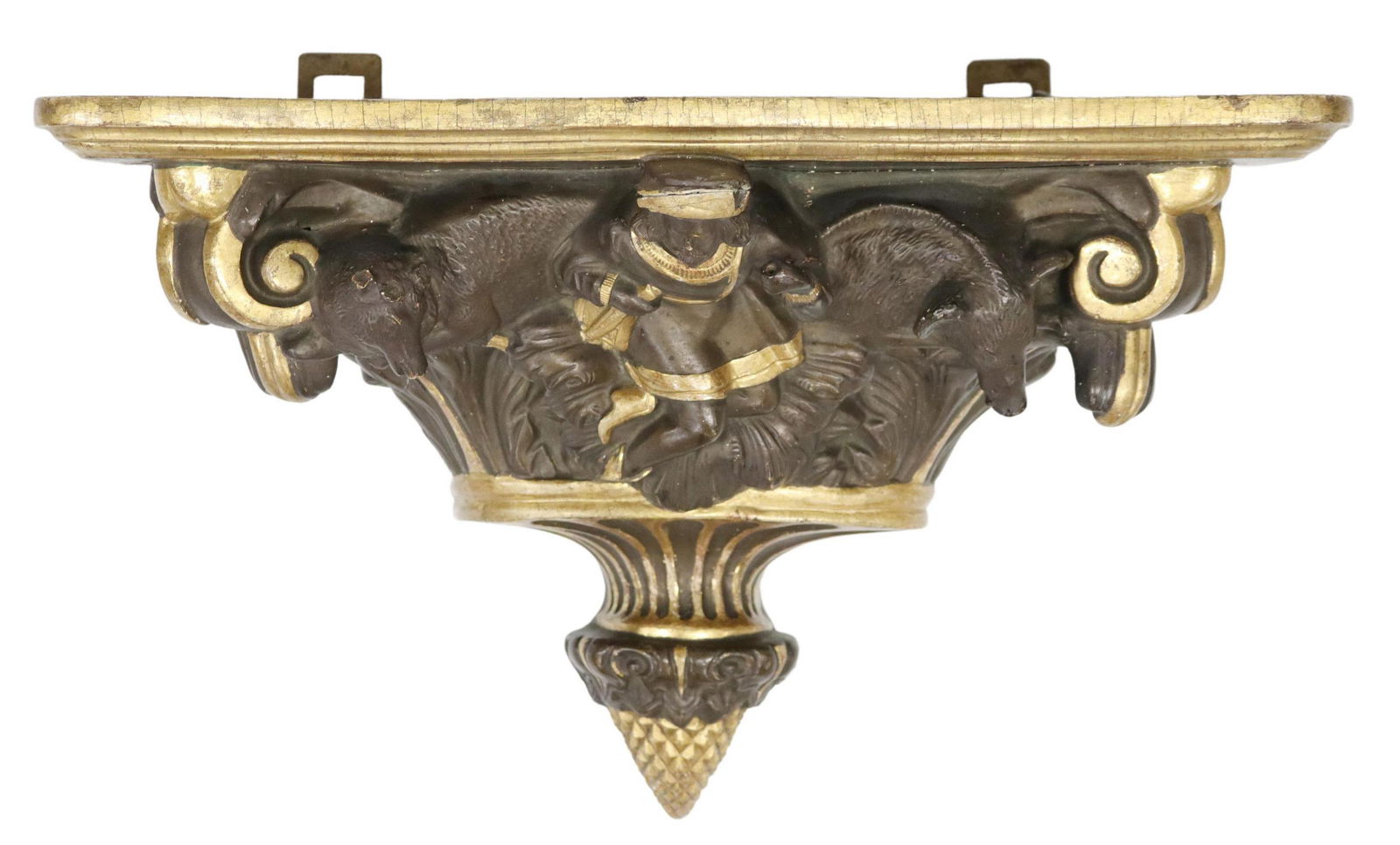 RENAISSANCE REVIVAL CARVED WOOD GILT WALL BRACKET (1 of 4)
