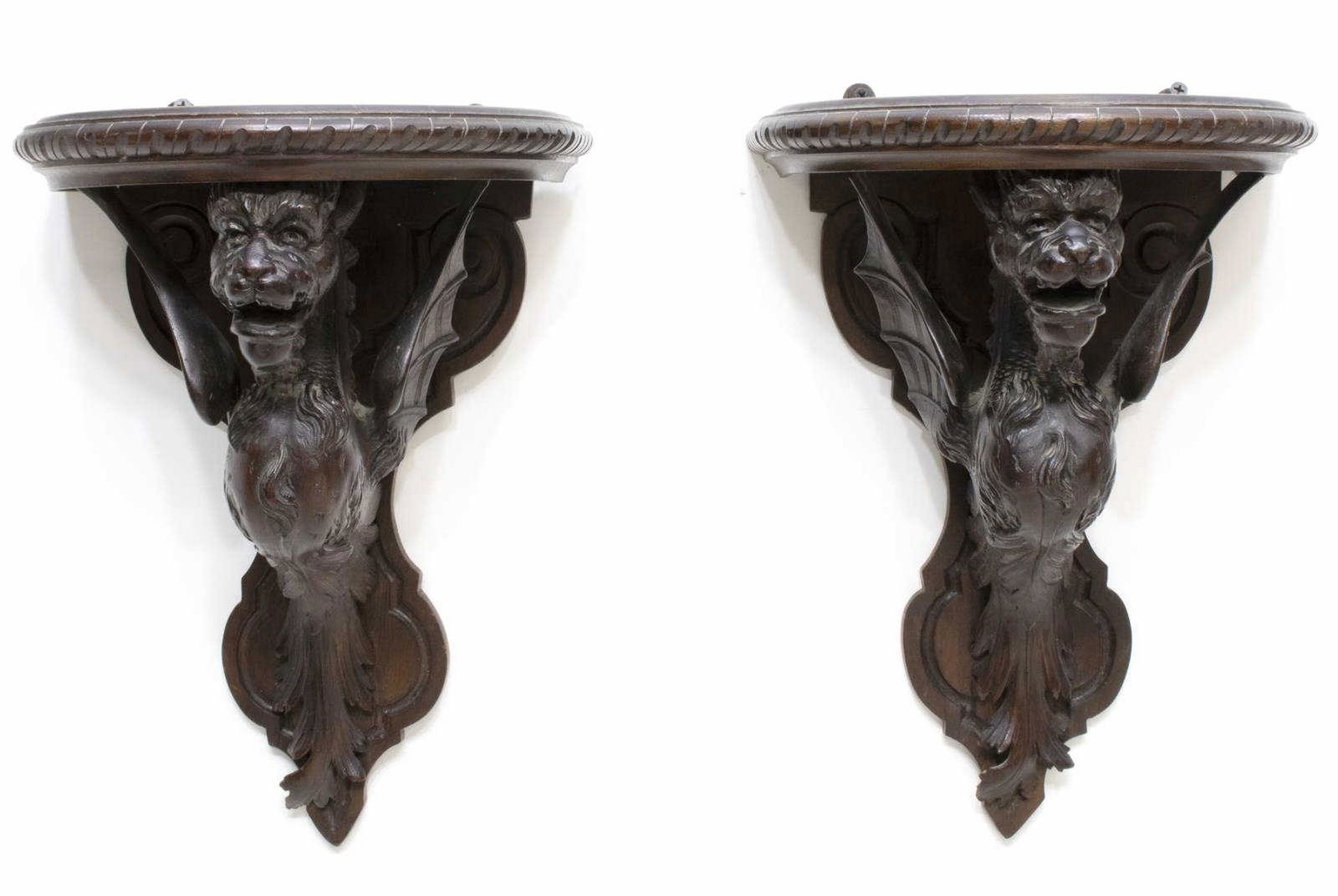 (2) RENAISSANCE REVIVAL GRIFFIN WALL BRACKETS (1 of 3)