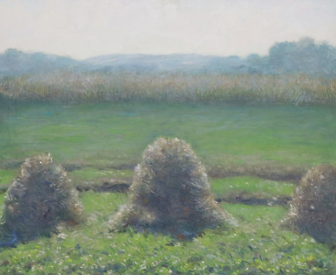 DANA RIPLEY POND (D.1962) HAYSTACKS, 30" X 36" (1 of 3)