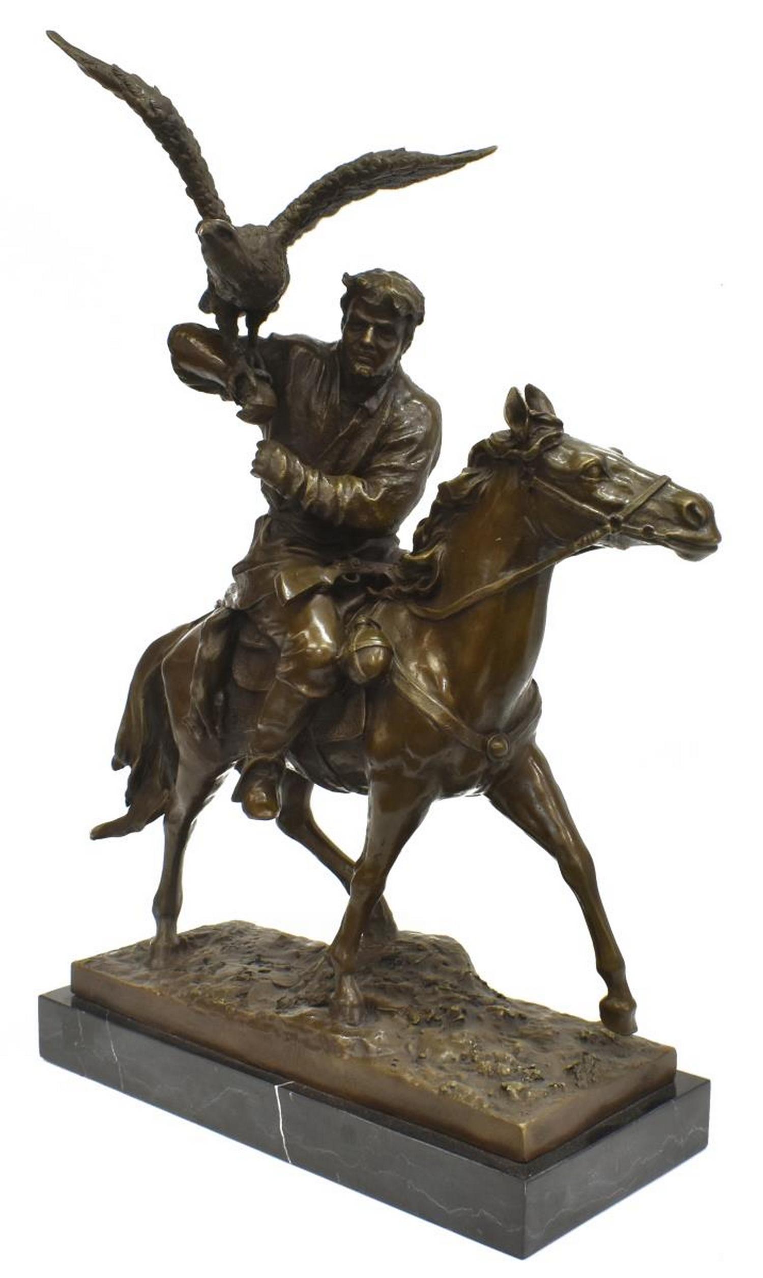 AFTER CHRISTOPHE FRATIN BRONZE FALCONER ON HORSE (1 of 4)