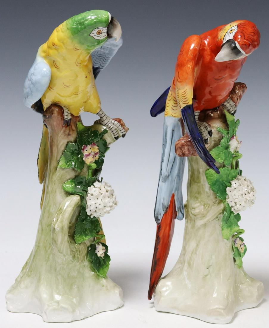 (2) GERMAN SITZENDORF PORCELAIN FIGURES OF MACAWS (1 of 9)