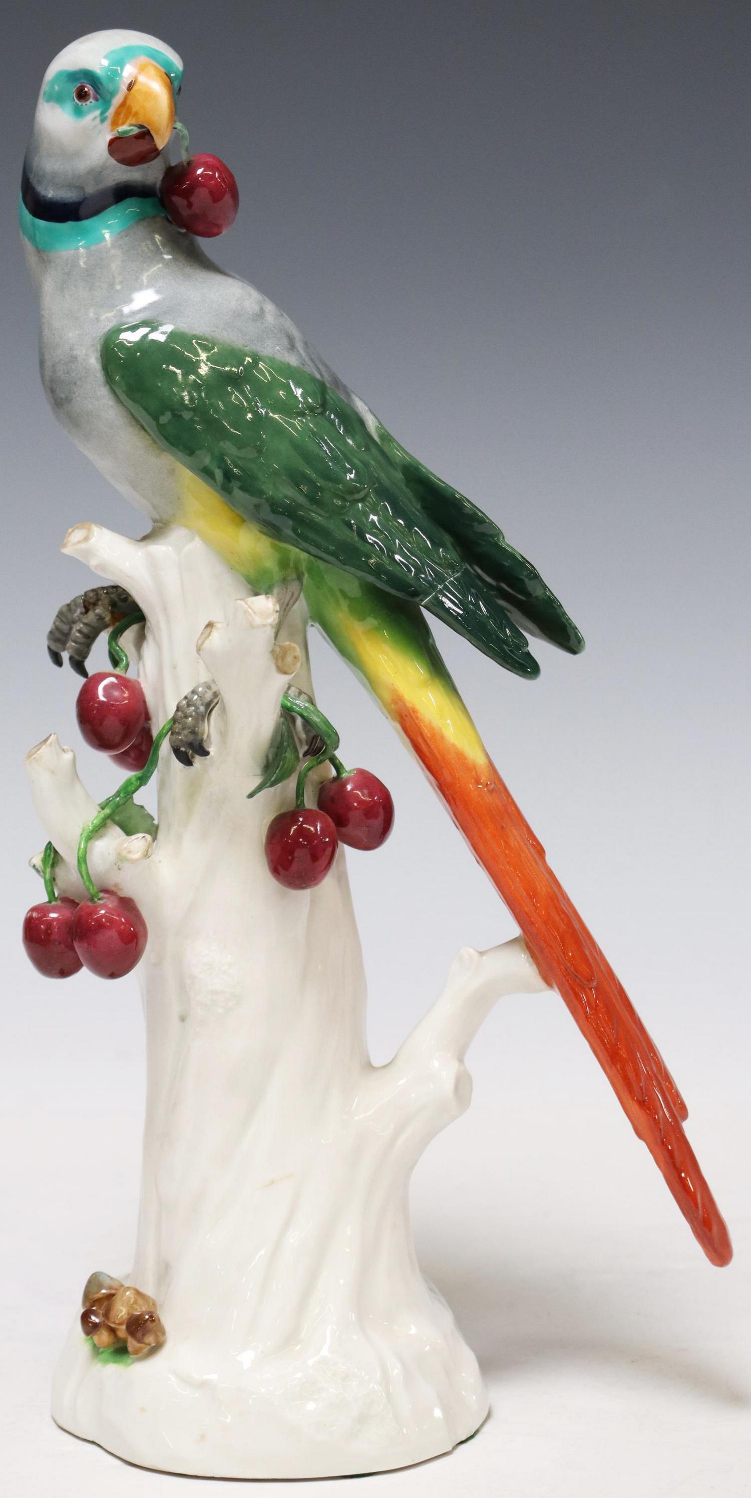 GERMAN MEISSEN PORCELAIN PARROT WITH CHERRIES (1 of 7)