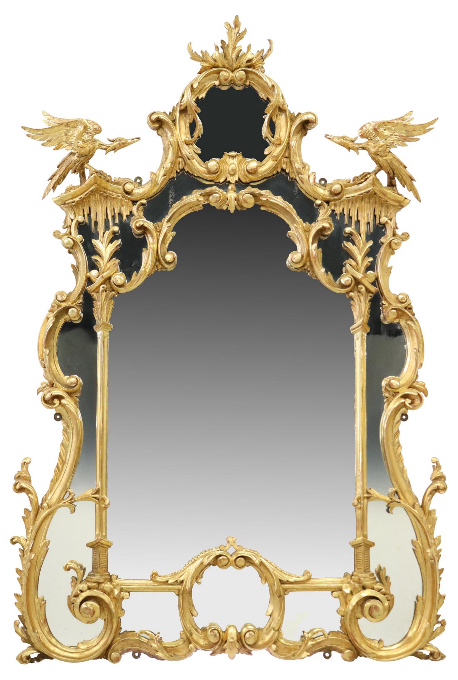 GEORGE III CHINESE CHIPPENDALE GILTWOOD MIRROR (1 of 4)