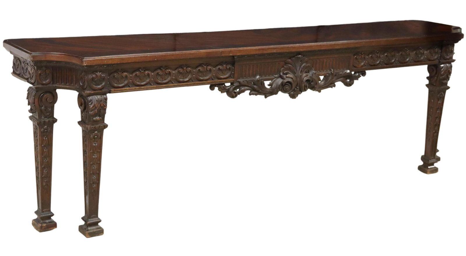 GEORGIAN WELL-CARVED MAHOGANY CONSOLE TABLE (1 of 3)