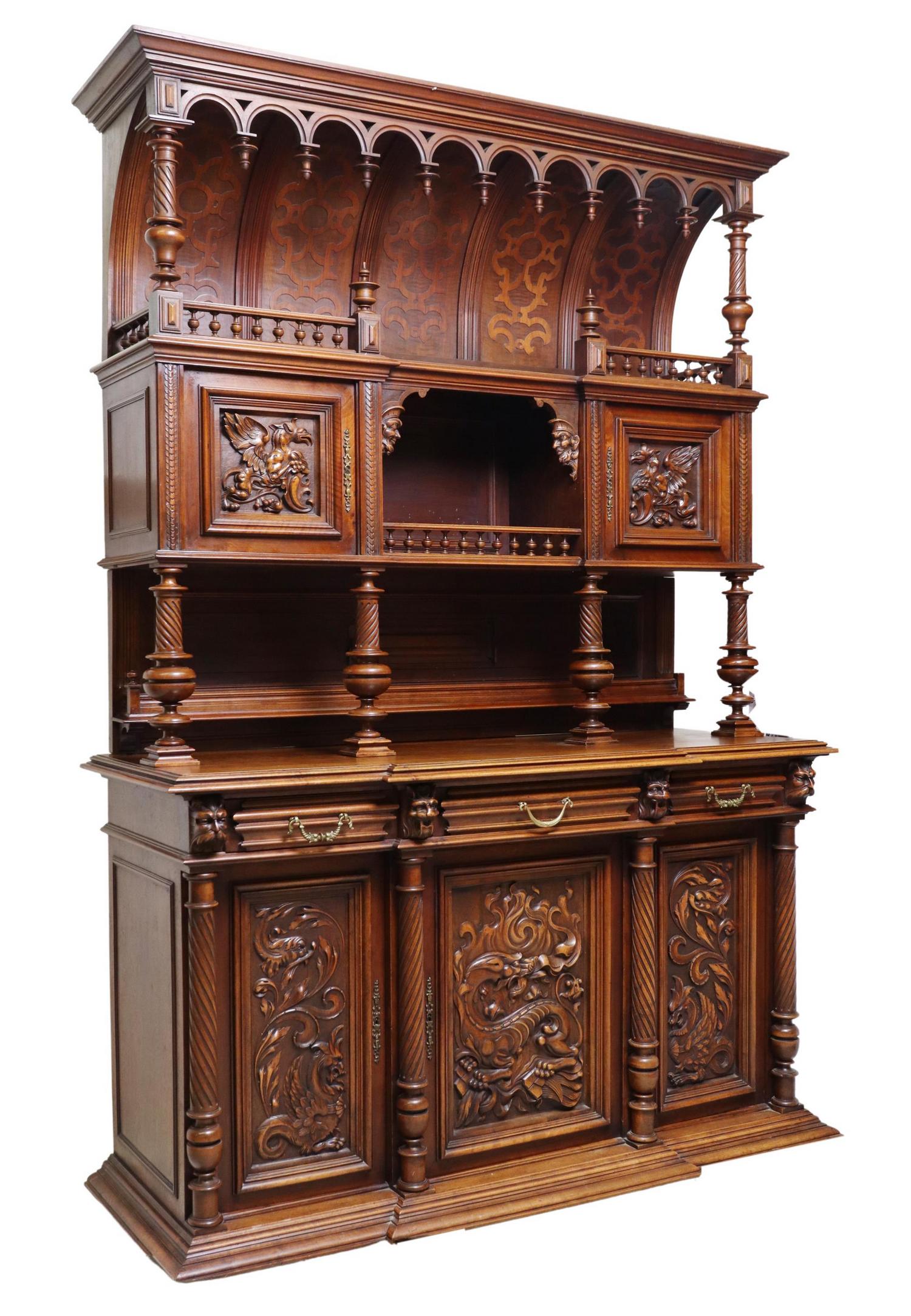 FRENCH RENAISSANCE REVIVAL CARVED SIDEBOARD (1 of 7)