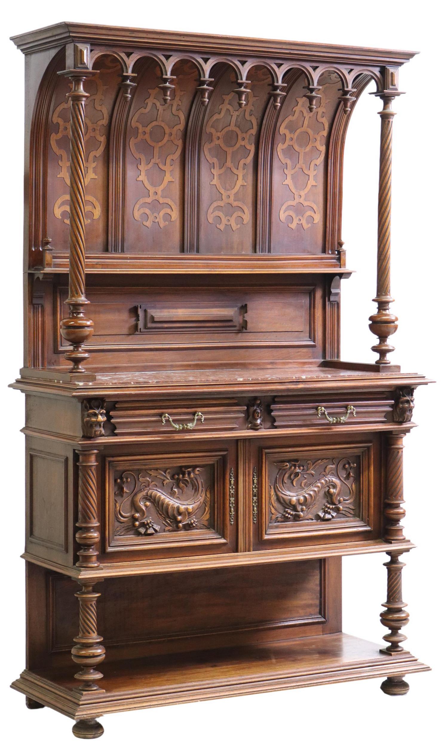 FRENCH RENAISSANCE REVIVAL CARVED SIDEBOARD (1 of 6)