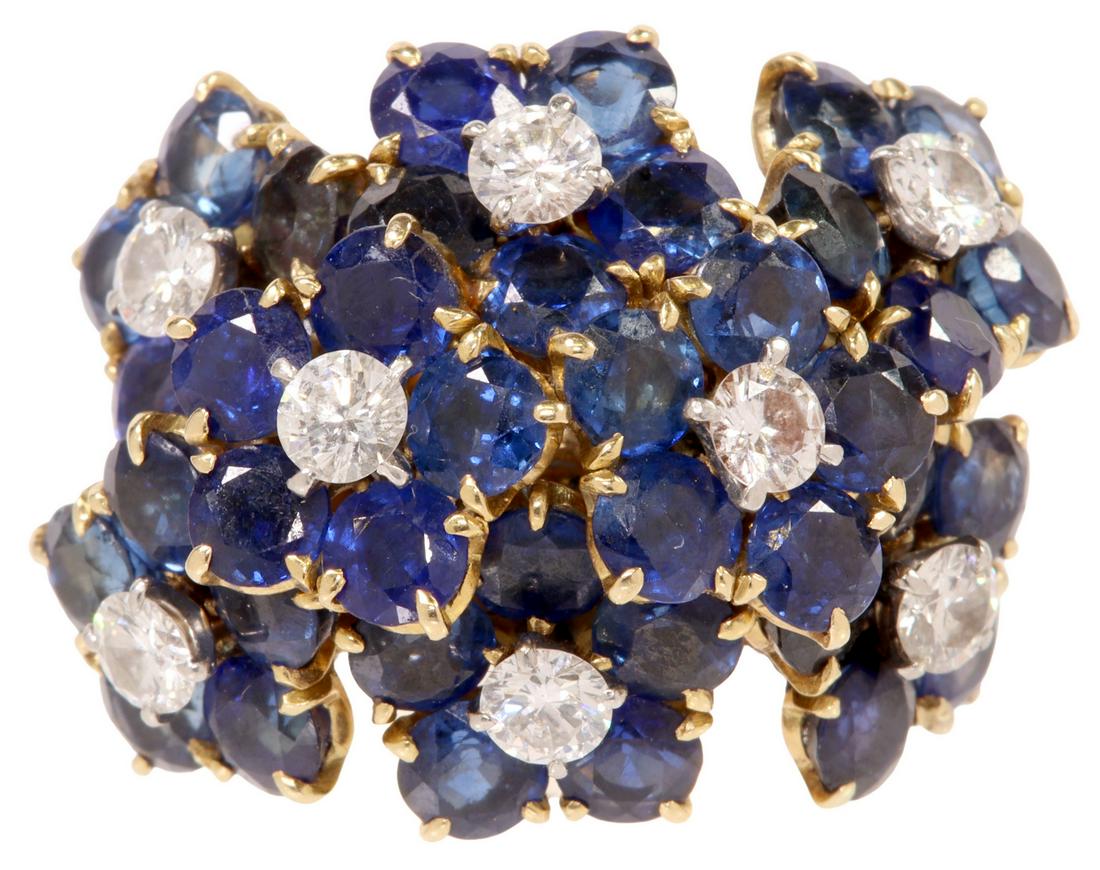 VAN CLEEF & ARPELS 18KT SAPPHIRE & DIAMOND RING (1 of 9)