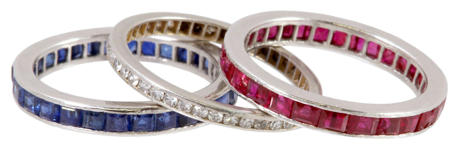 (3) ESTATE PLAT & GEM ETERNITY BANDS, (2) CARTIER (1 of 5)