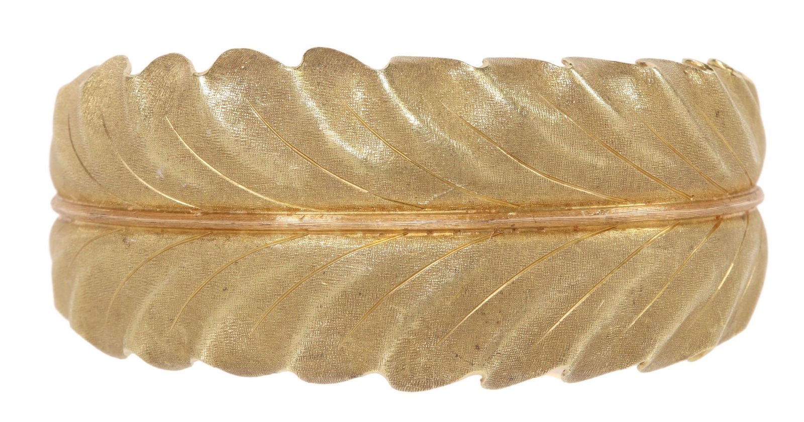 BUCCELLATI 18KT YELLOW GOLD LEAF CUFF BRACELET (1 of 5)