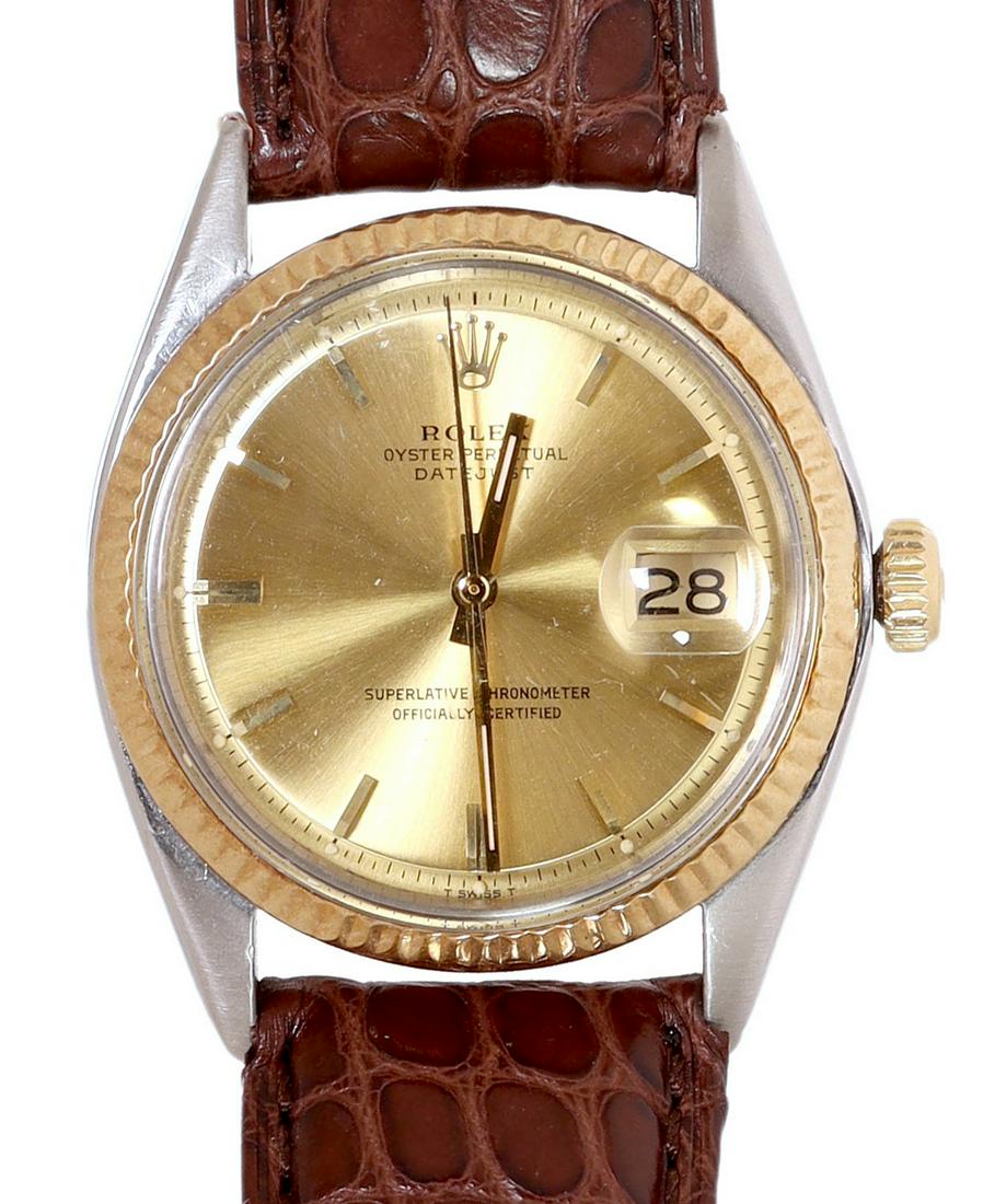 ROLEX OYSTER PERPETUAL DATEJUST 14KT GOLD BEZEL (1 of 4)