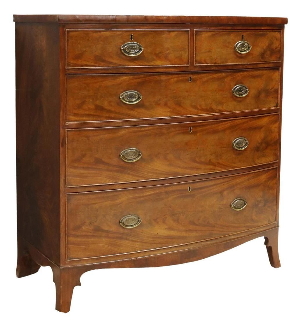 ENGLISH GEORGIAN MAHOGANY BOWFRONT COMMODE (1 of 5)