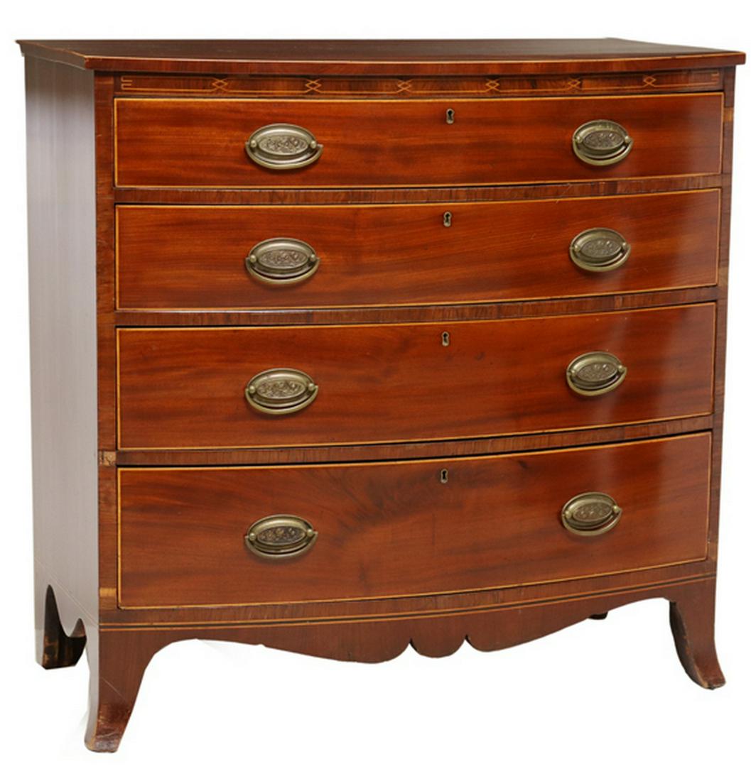 ENGLISH GEORGIAN PERIOD MAHOGANY CHEST OF DRAWERS (1 of 5)