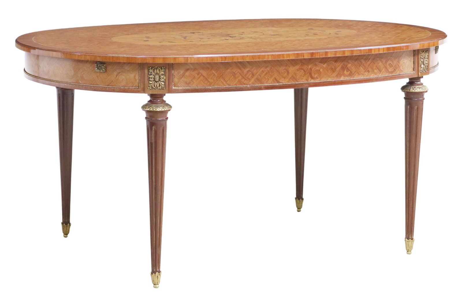 FRENCH LOUIS XVI STYLE MARQUETRY EXTENSION TABLE (1 of 6)