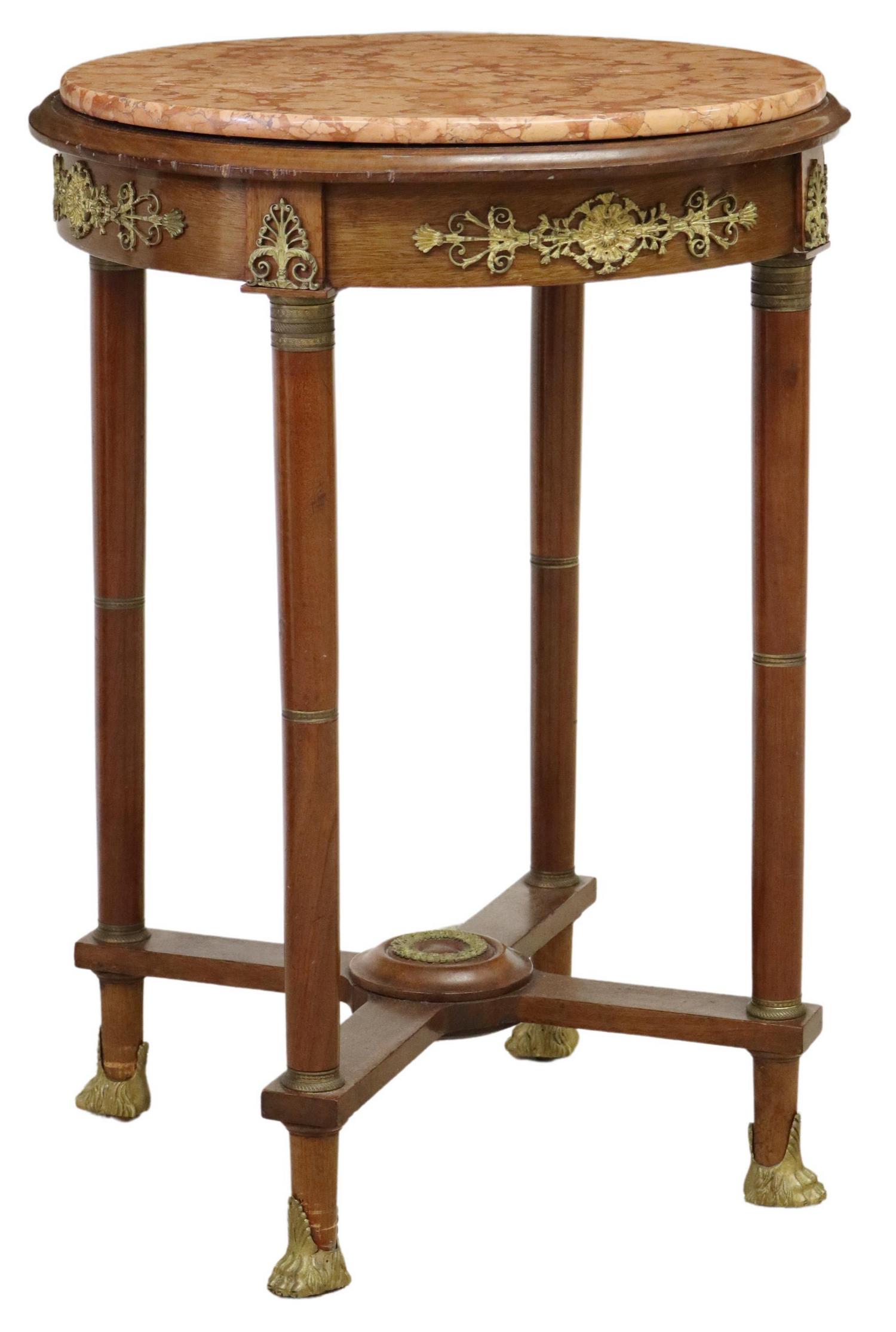 FRENCH EMPIRE STYLE MARBLE-TOP GUERIDON (1 of 4)
